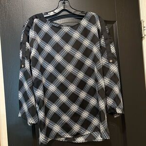 Limited plaid silk top